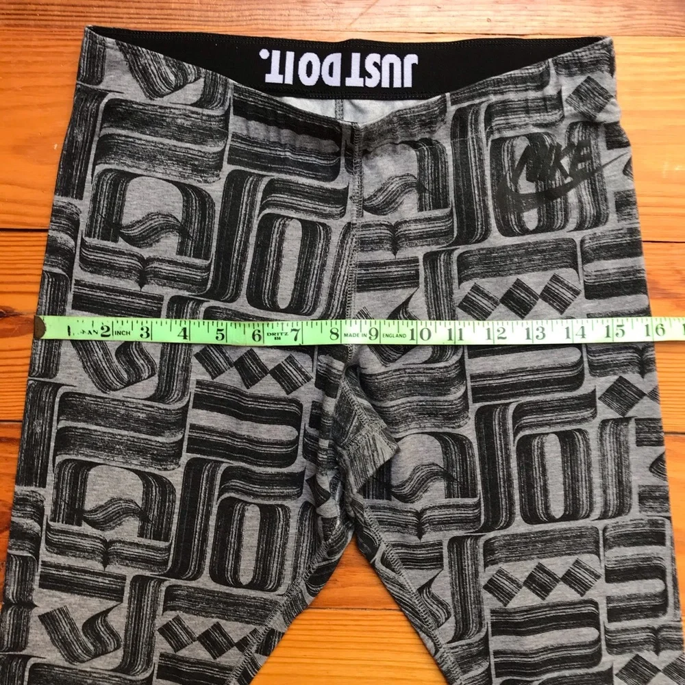 Nike Grey Black Cotton Leggings, EUC, M - Picture 6 of 10